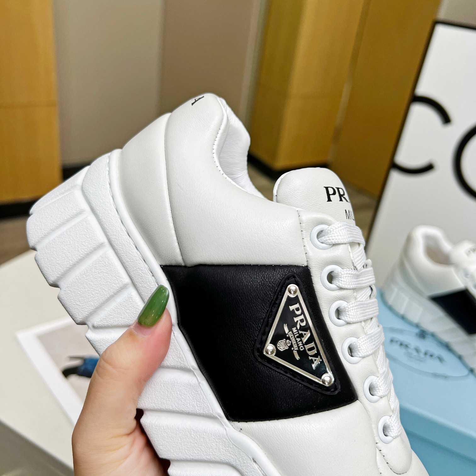 Prada Padded Nappa Leather Sneakers - DopestKickz