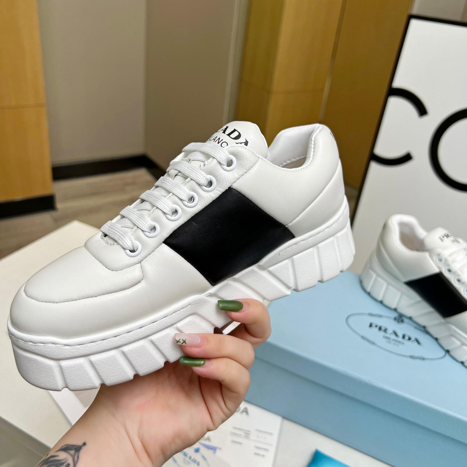 Prada Padded Nappa Leather Sneakers - DopestKickz