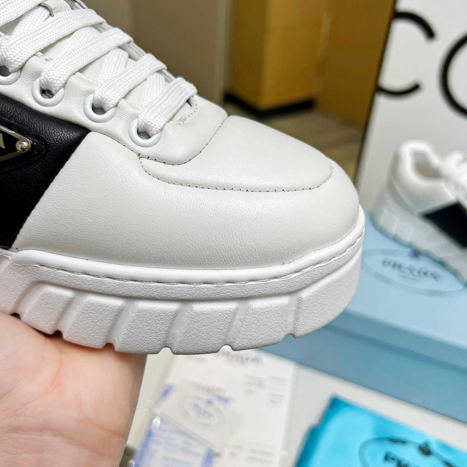 Prada Padded Nappa Leather Sneakers - DopestKickz