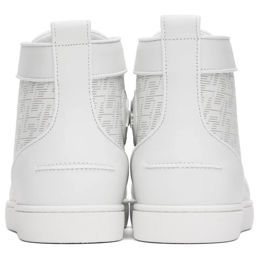Christian Louboutin High-Top Sneakers - Perforated Calf Leather Techno CL And Nappa Leather - Bianco - DopestKickz