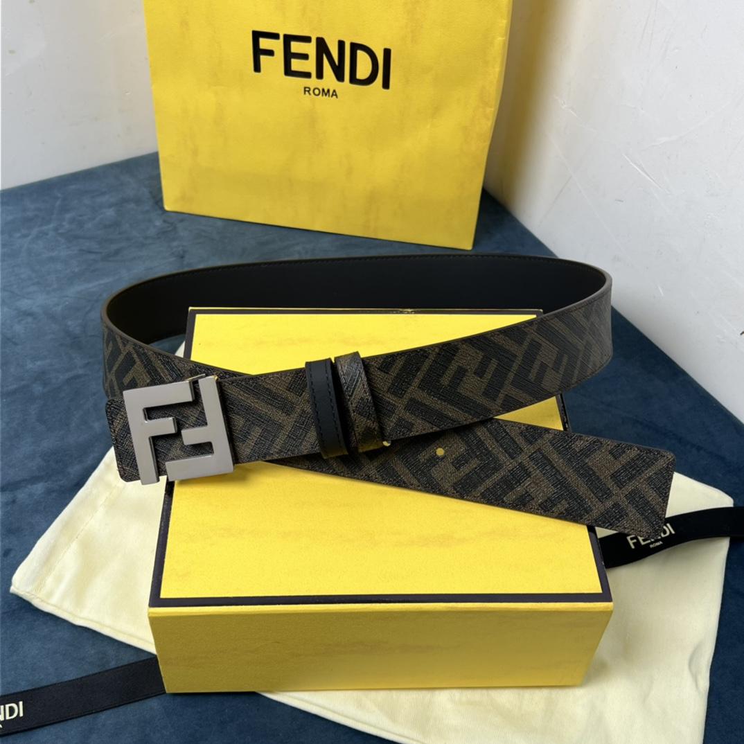 Fendi Reversible Black Leather Belt  - DopestKickz