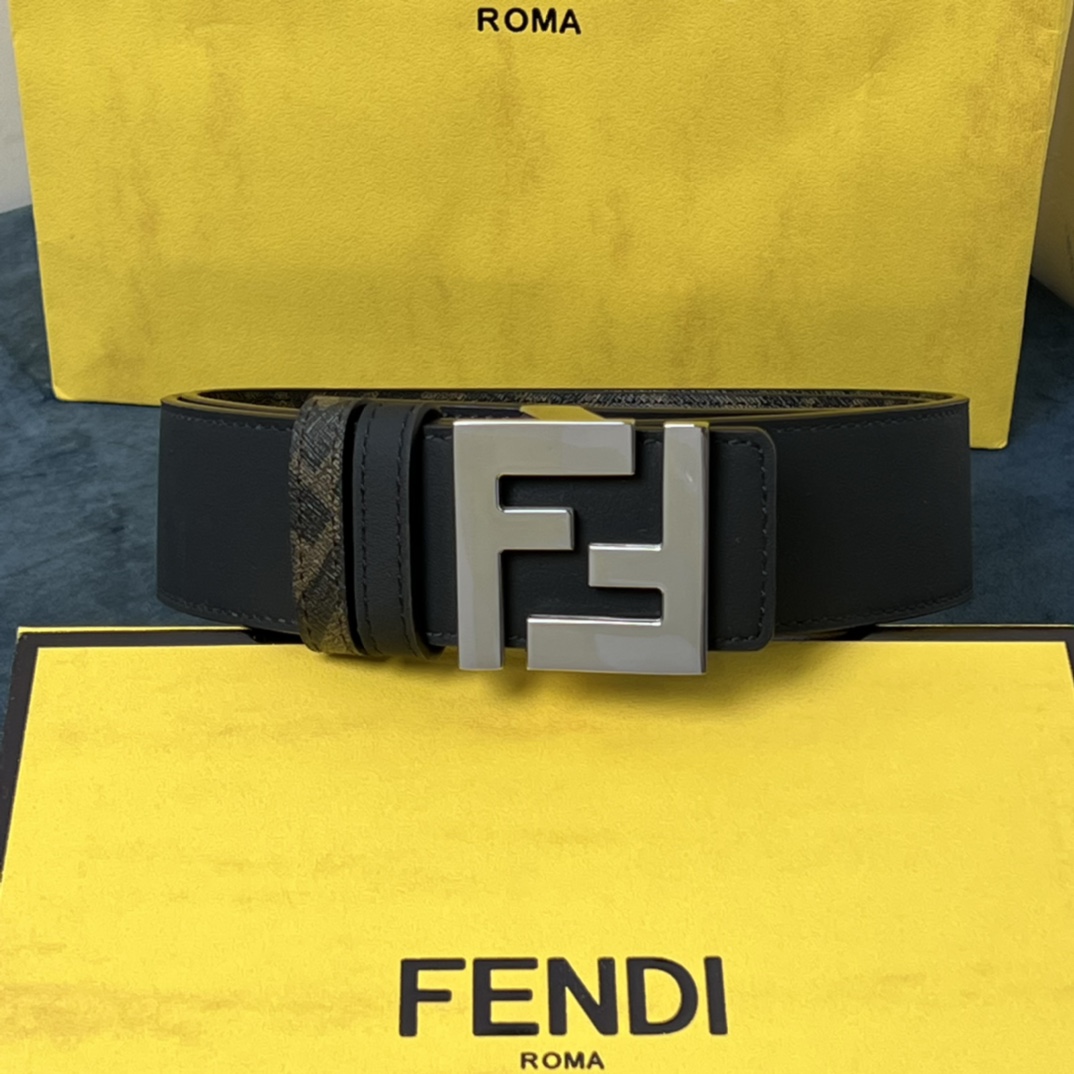 Fendi Reversible Black Leather Belt  - DopestKickz