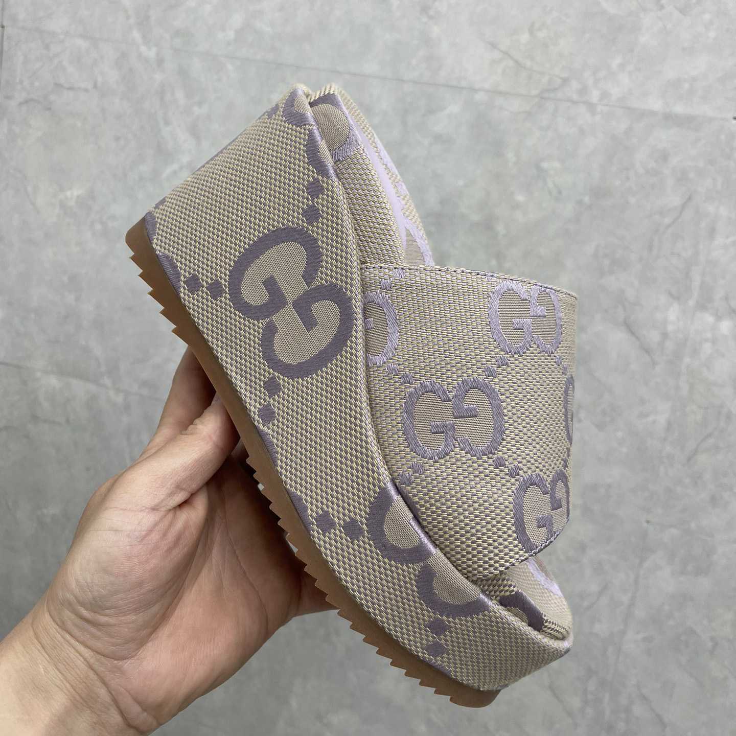 Gucci Women's Jumbo GG Platform Slide Sandal - DopestKickz