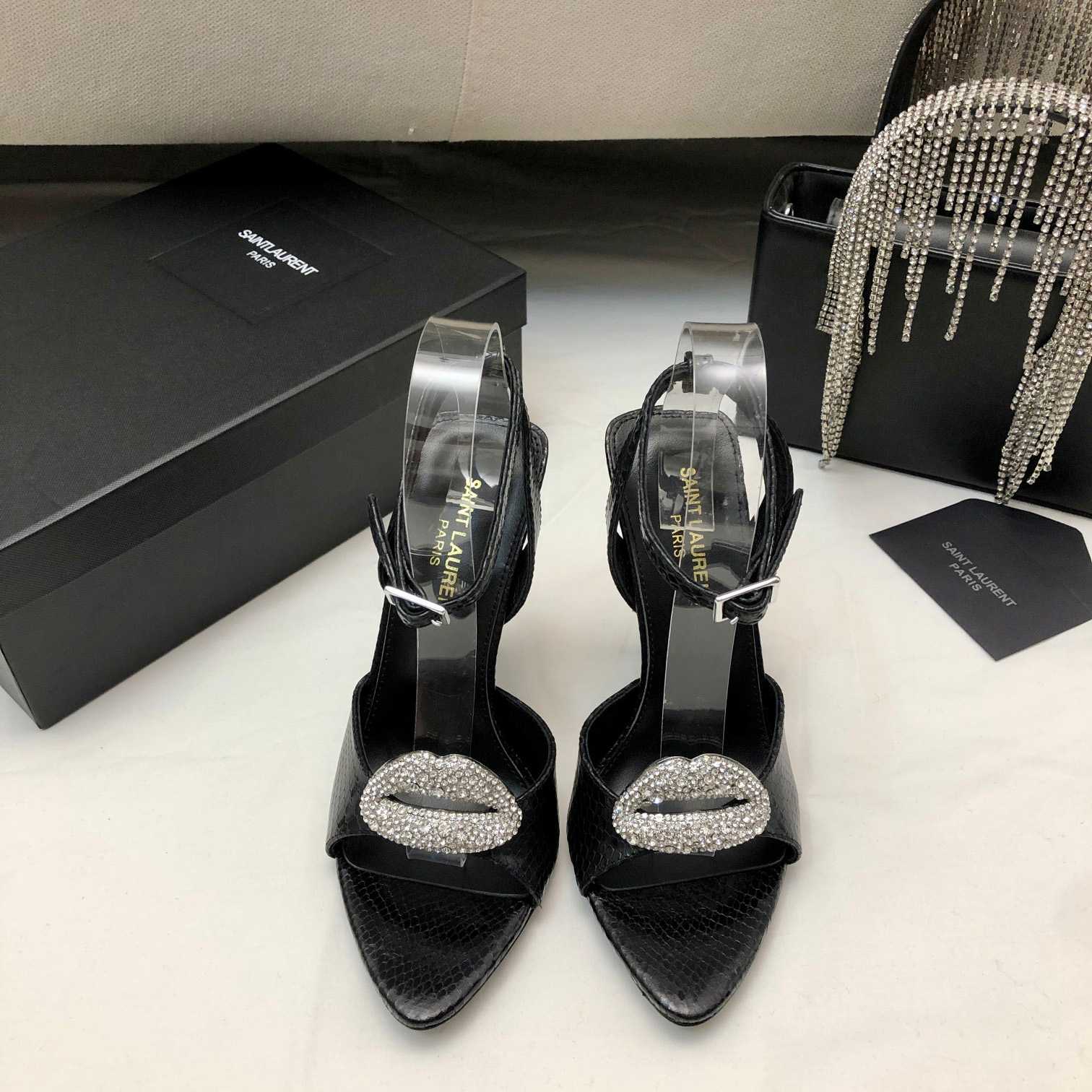 Saint Laurent Crystal-embellished Sandals - DopestKickz