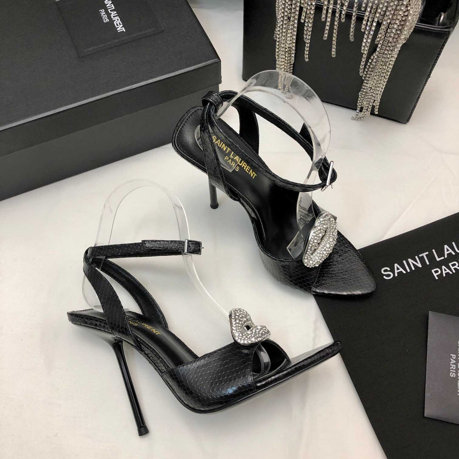 Saint Laurent Crystal-embellished Sandals - DopestKickz