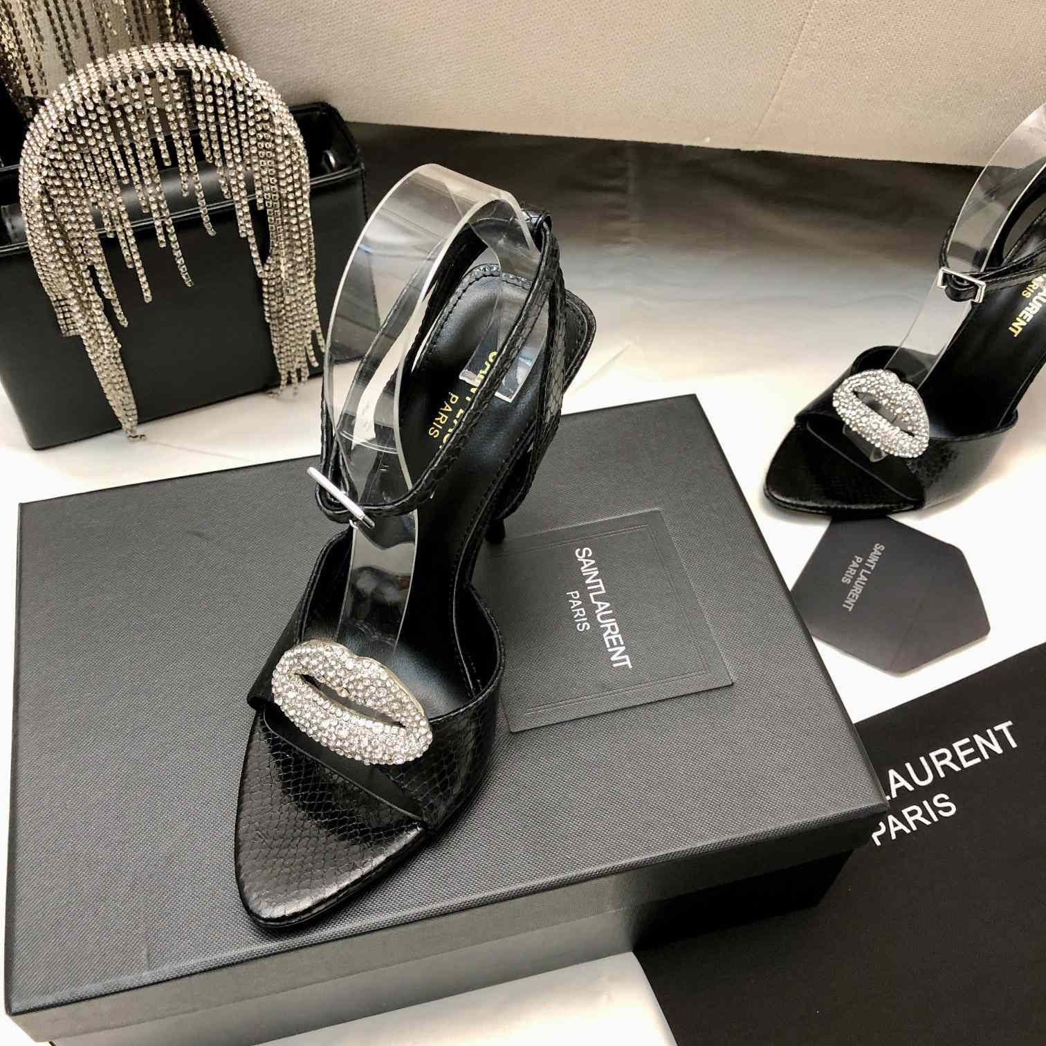 Saint Laurent Crystal-embellished Sandals - DopestKickz