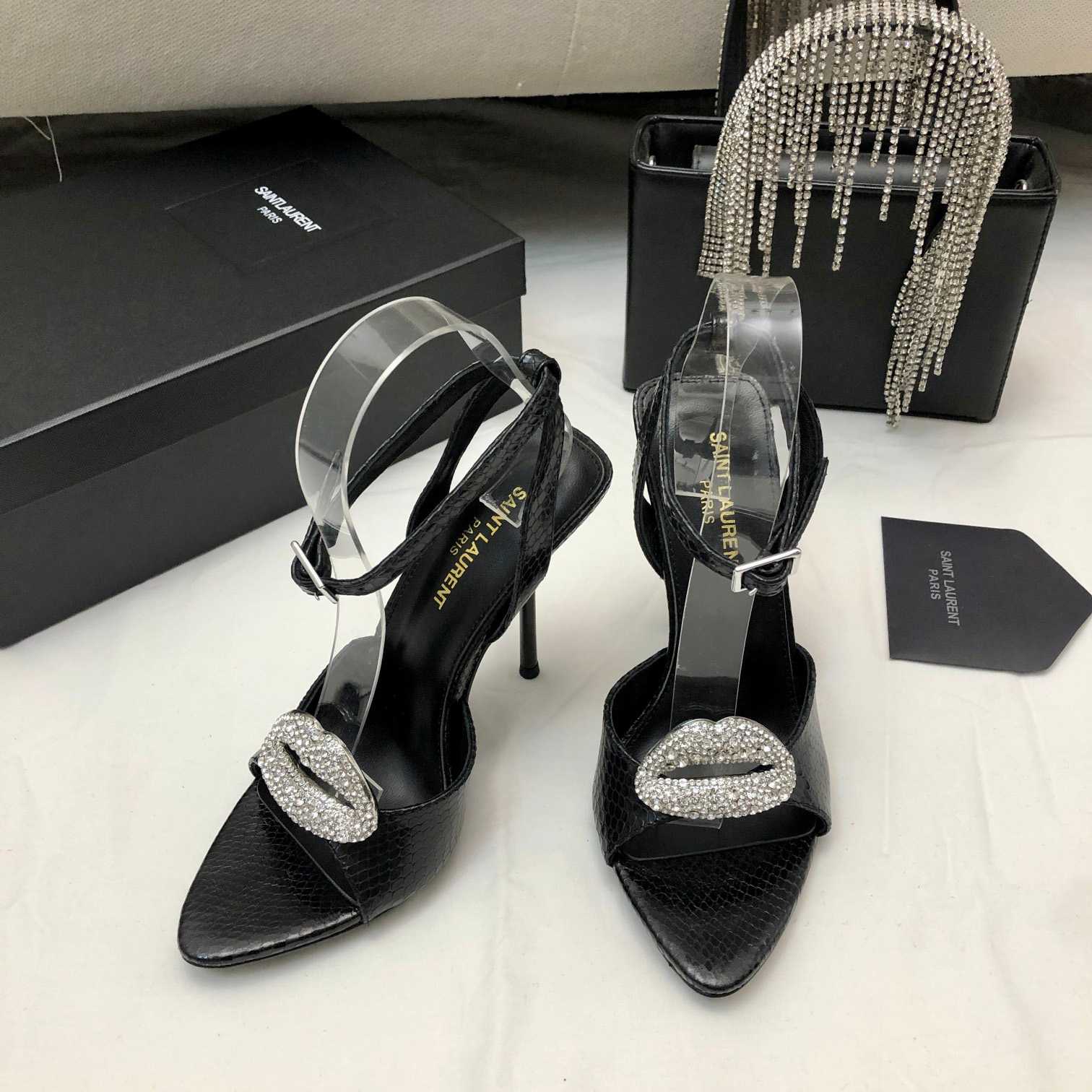 Saint Laurent Crystal-embellished Sandals - DopestKickz