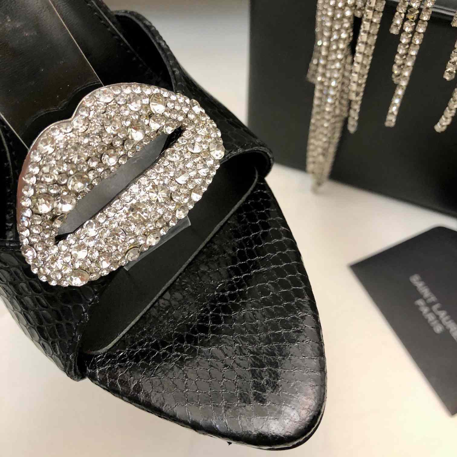 Saint Laurent Crystal-embellished Sandals - DopestKickz