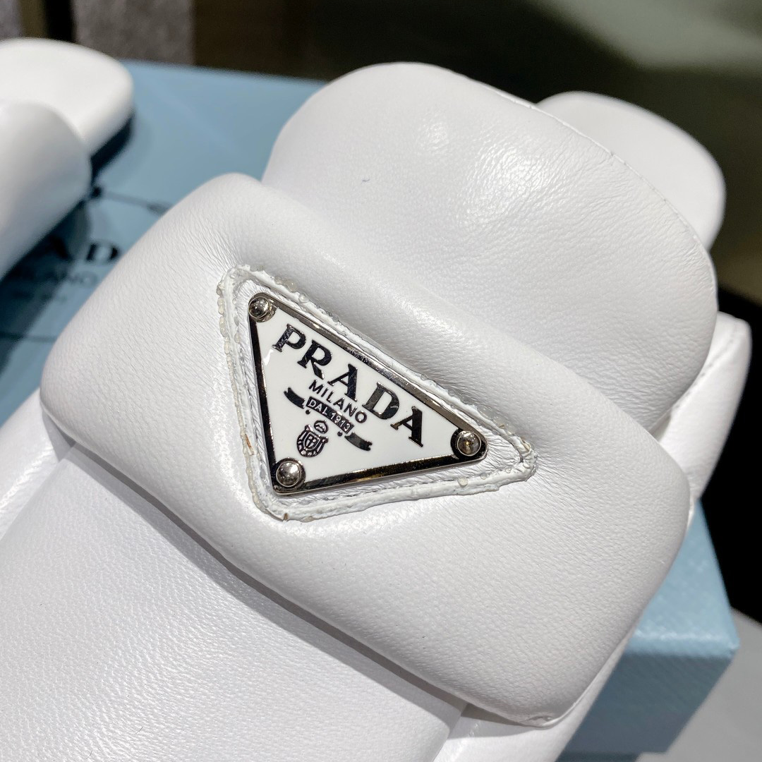 Prada Soft Padded Nappa Leather Sabots - DopestKickz