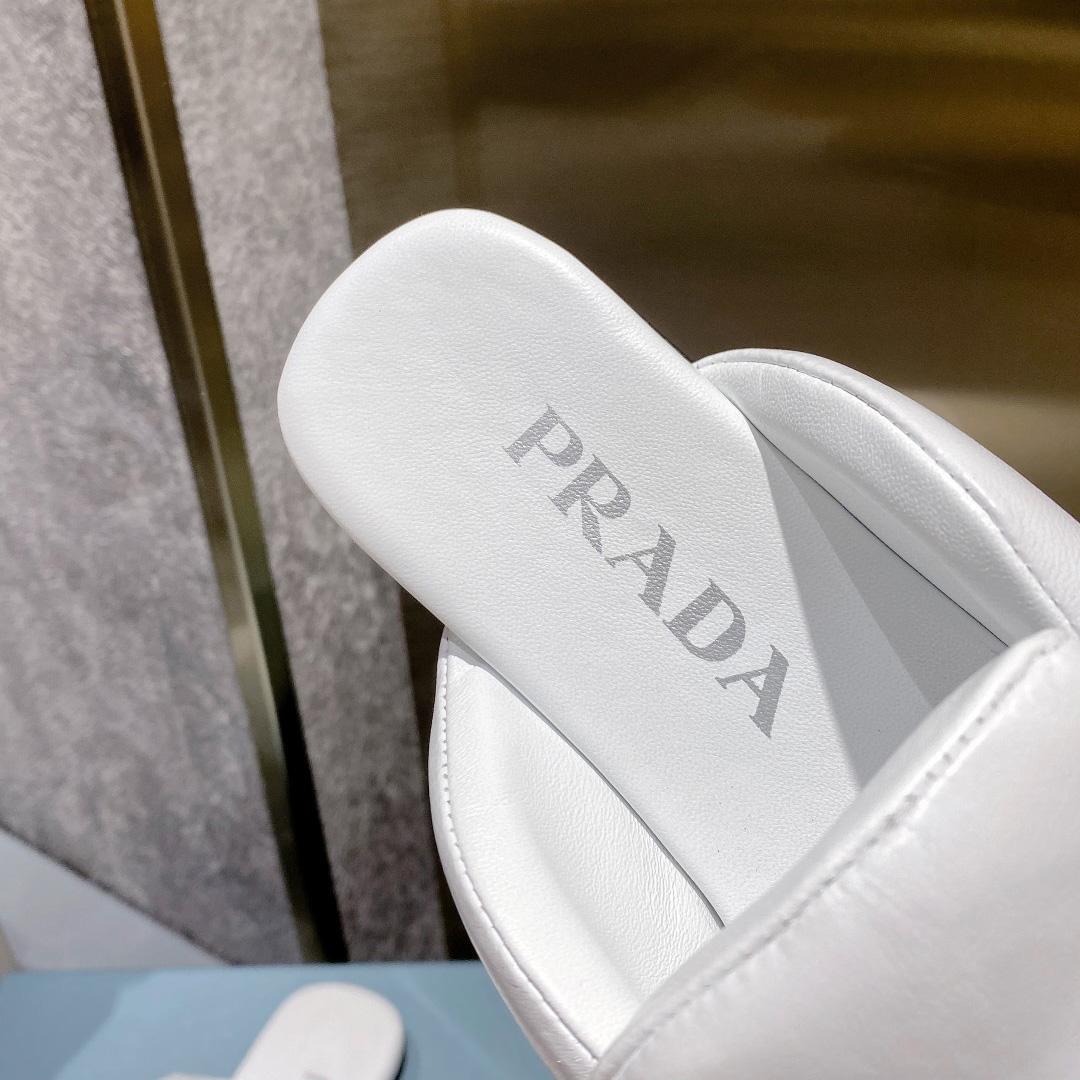 Prada Soft Padded Nappa Leather Sabots - DopestKickz