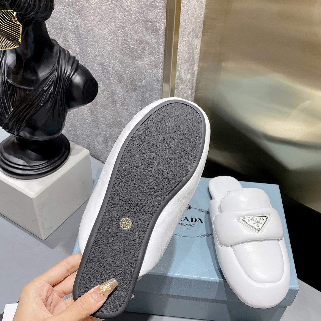 Prada Soft Padded Nappa Leather Sabots - DopestKickz