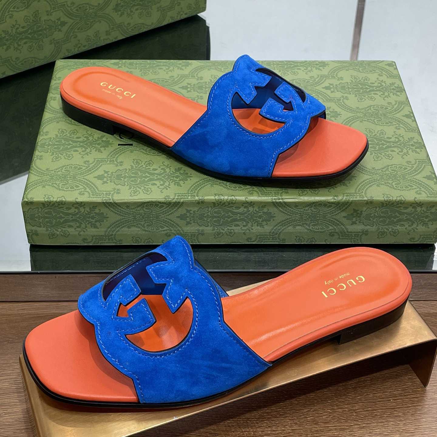 Gucci Women's Interlocking G Cut-out Slide Sandal - DopestKickz