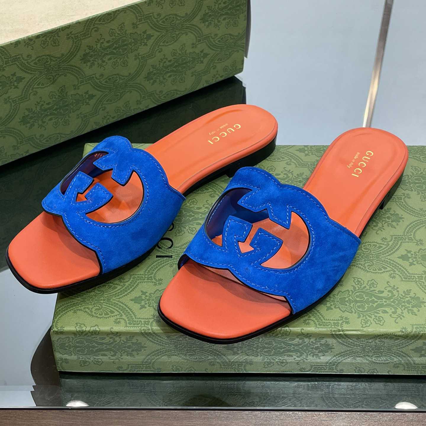 Gucci Women's Interlocking G Cut-out Slide Sandal - DopestKickz