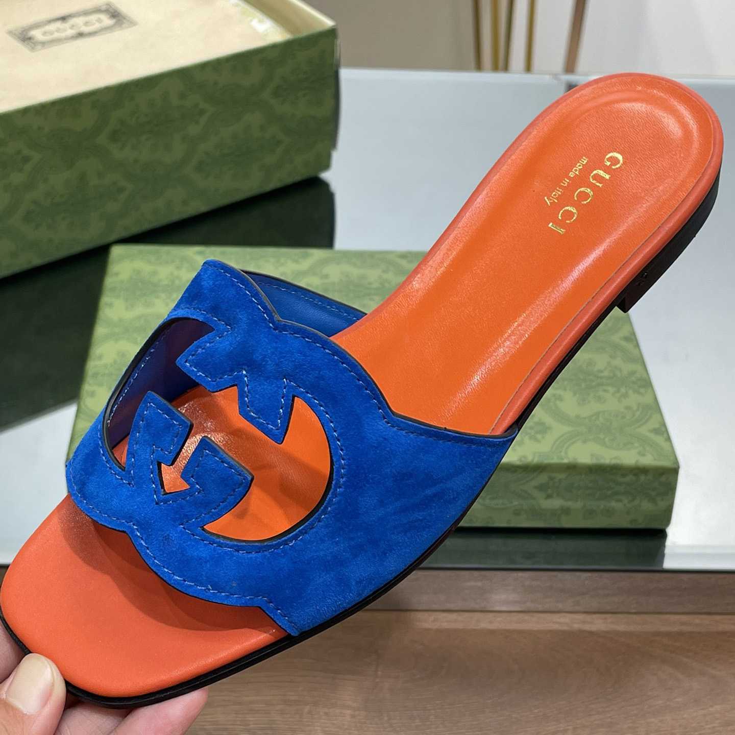 Gucci Women's Interlocking G Cut-out Slide Sandal - DopestKickz