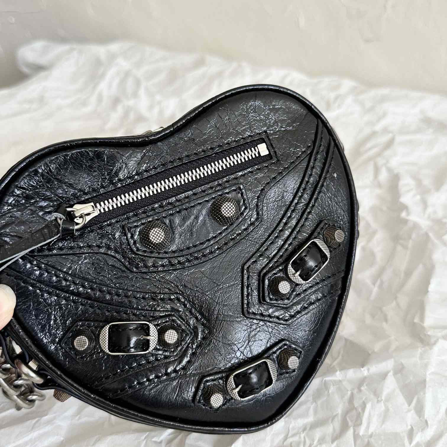 Balenciaga Le Cagole Heart Mini Bag In Black(16-12.7-4.5cm) - DopestKickz