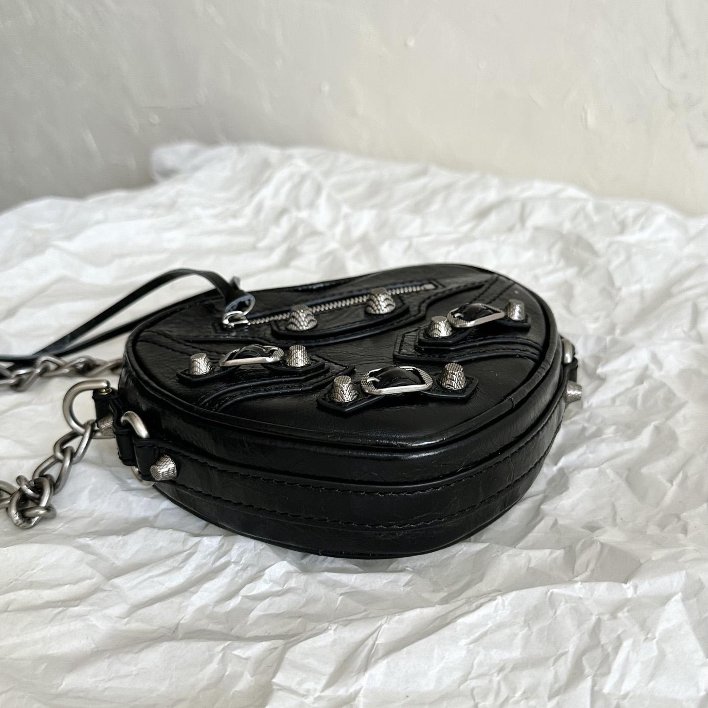 Balenciaga Le Cagole Heart Mini Bag In Black(16-12.7-4.5cm) - DopestKickz