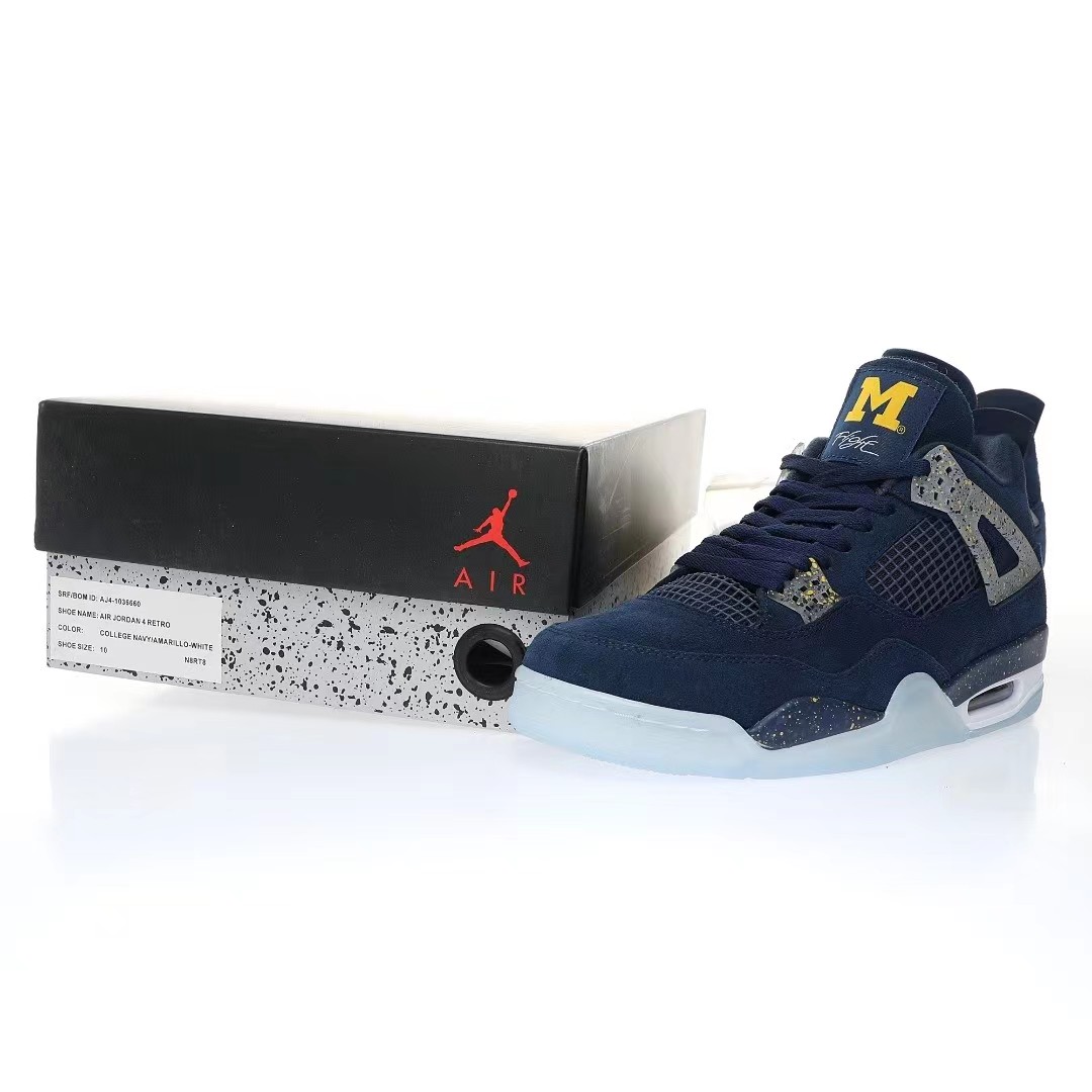 Nike Air Jordan 4 Retro PEUniversity of Michigan Sneaker      Ct8532-148 - DopestKickz