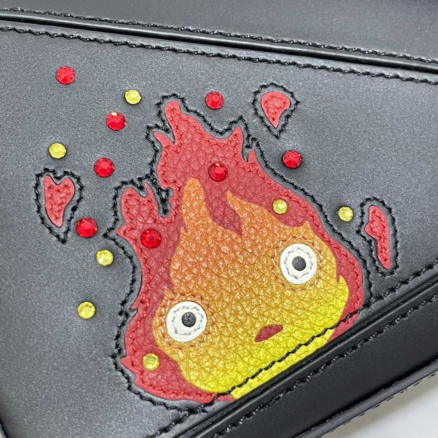 Loewe Calcifer Mini Puzzle Bag In Satin Calfskin And Crystal - DopestKickz