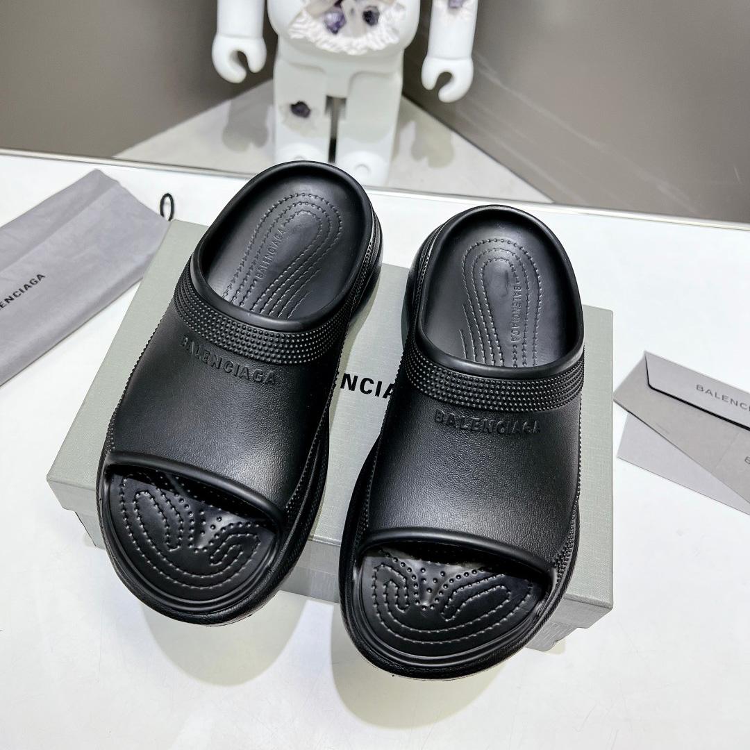 Balenciaga Women's Pool Crocs™ Slide Sandal In Black  - DopestKickz