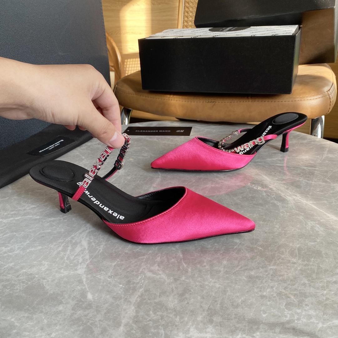 Alexander Wang Delphine 65 Logo Strap Mule In Viscose - DopestKickz