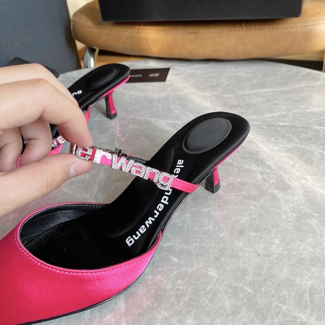 Alexander Wang Delphine 65 Logo Strap Mule In Viscose - DopestKickz