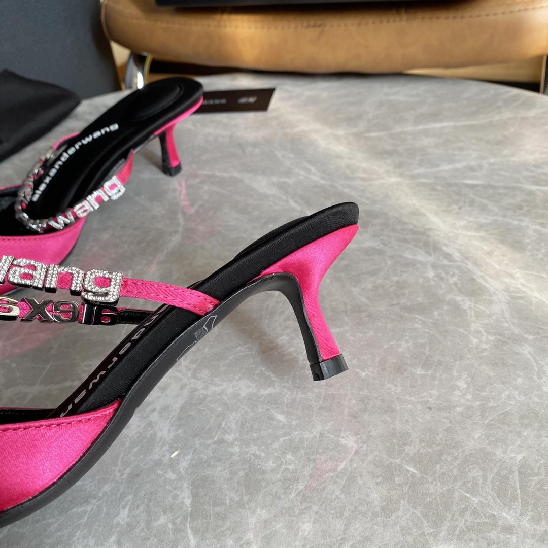 Alexander Wang Delphine 65 Logo Strap Mule In Viscose - DopestKickz