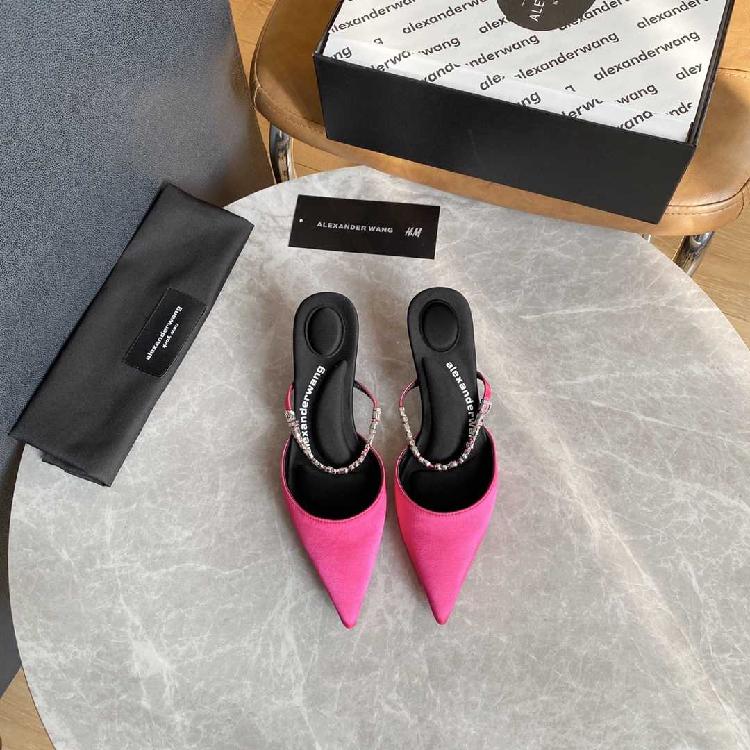 Alexander Wang Delphine 65 Logo Strap Mule In Viscose - DopestKickz