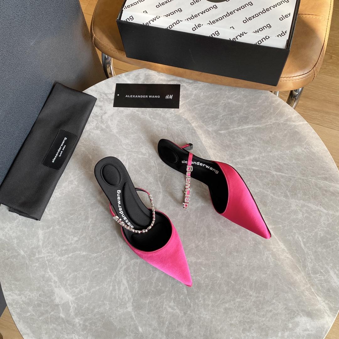 Alexander Wang Delphine 65 Logo Strap Mule In Viscose - DopestKickz