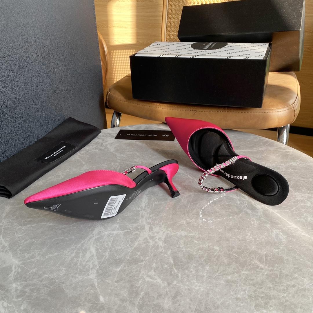 Alexander Wang Delphine 65 Logo Strap Mule In Viscose - DopestKickz