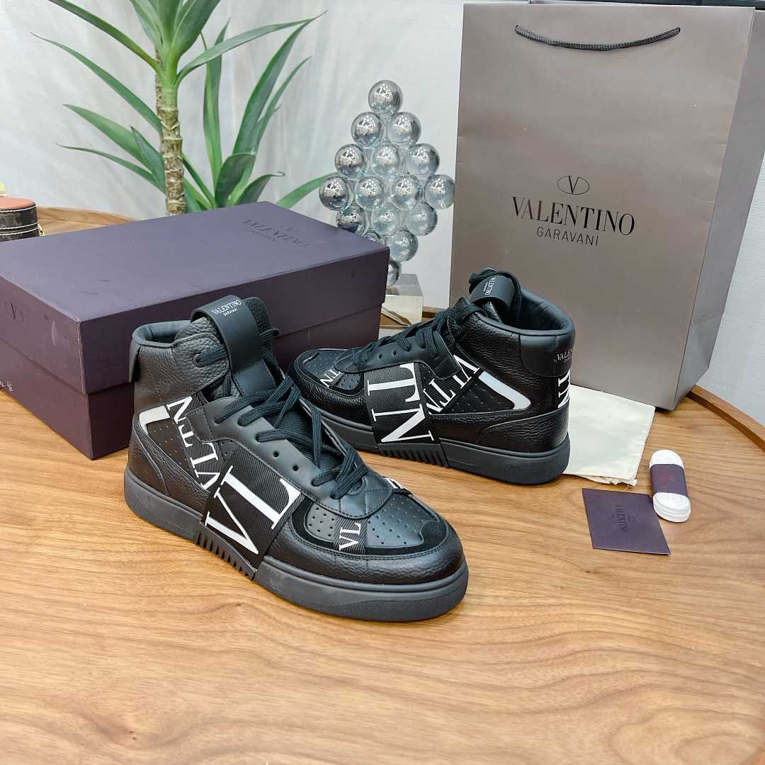Valenti Mid-top Calfskin VL7N Sneaker With Bands - DopestKickz