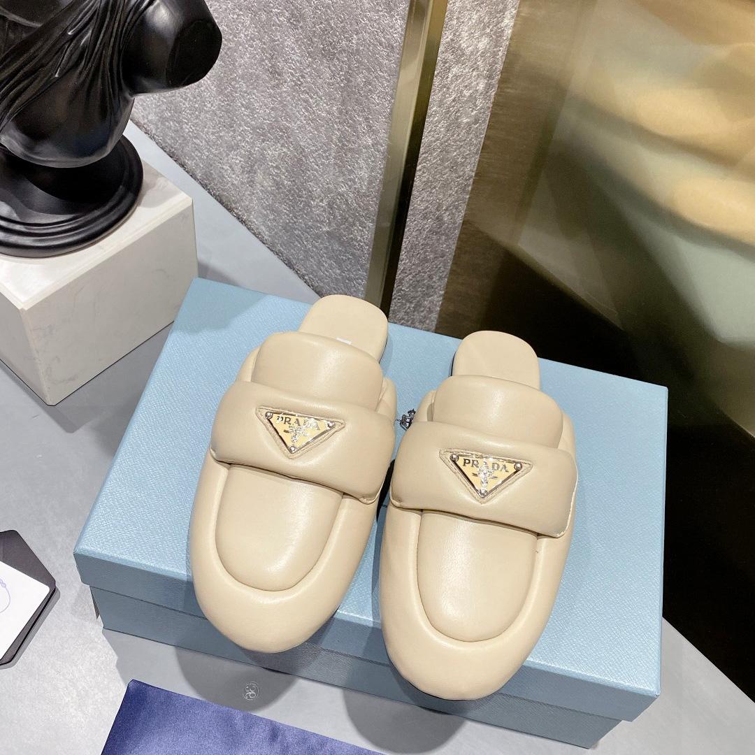 Prada Soft Padded Nappa Leather Sabots - DopestKickz