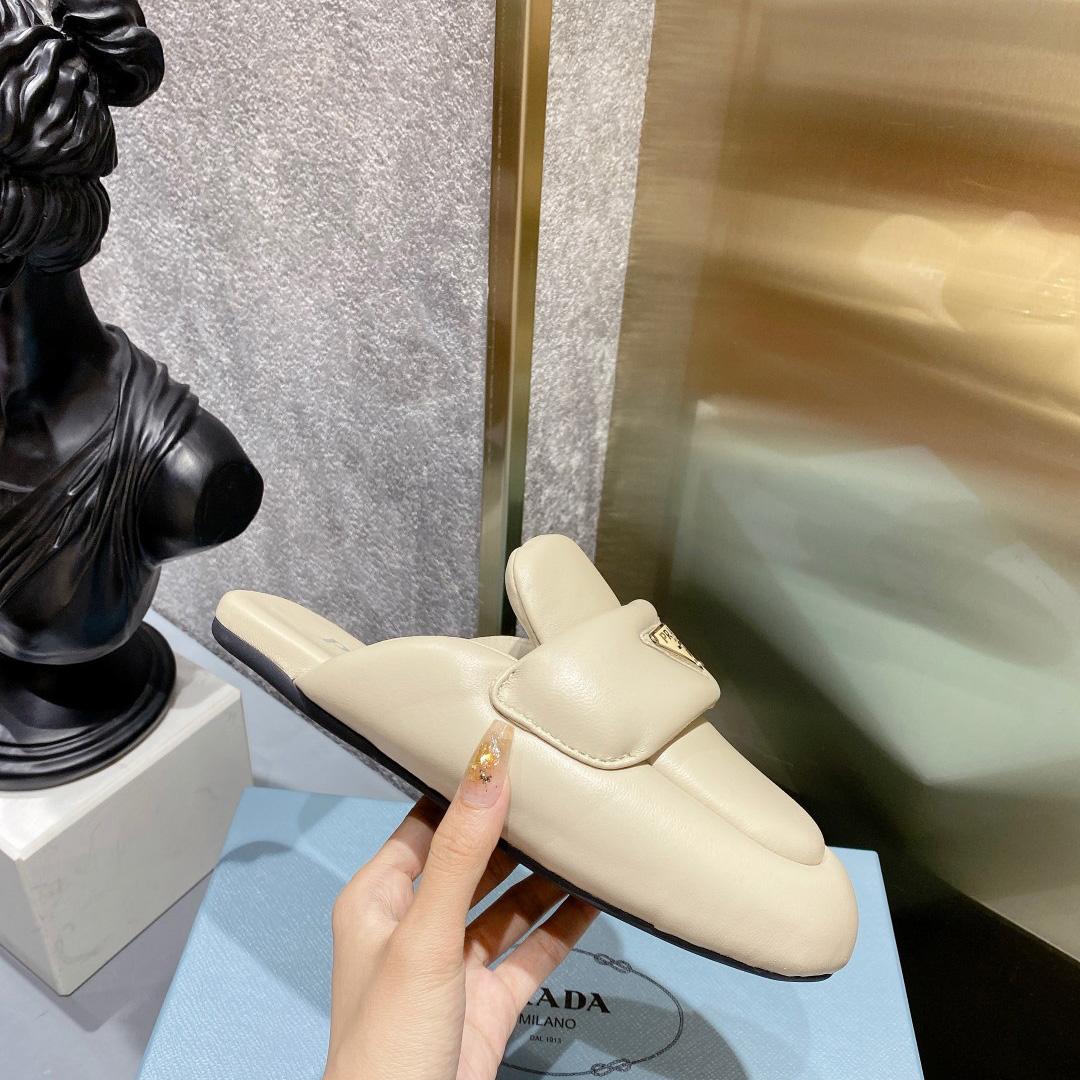 Prada Soft Padded Nappa Leather Sabots - DopestKickz