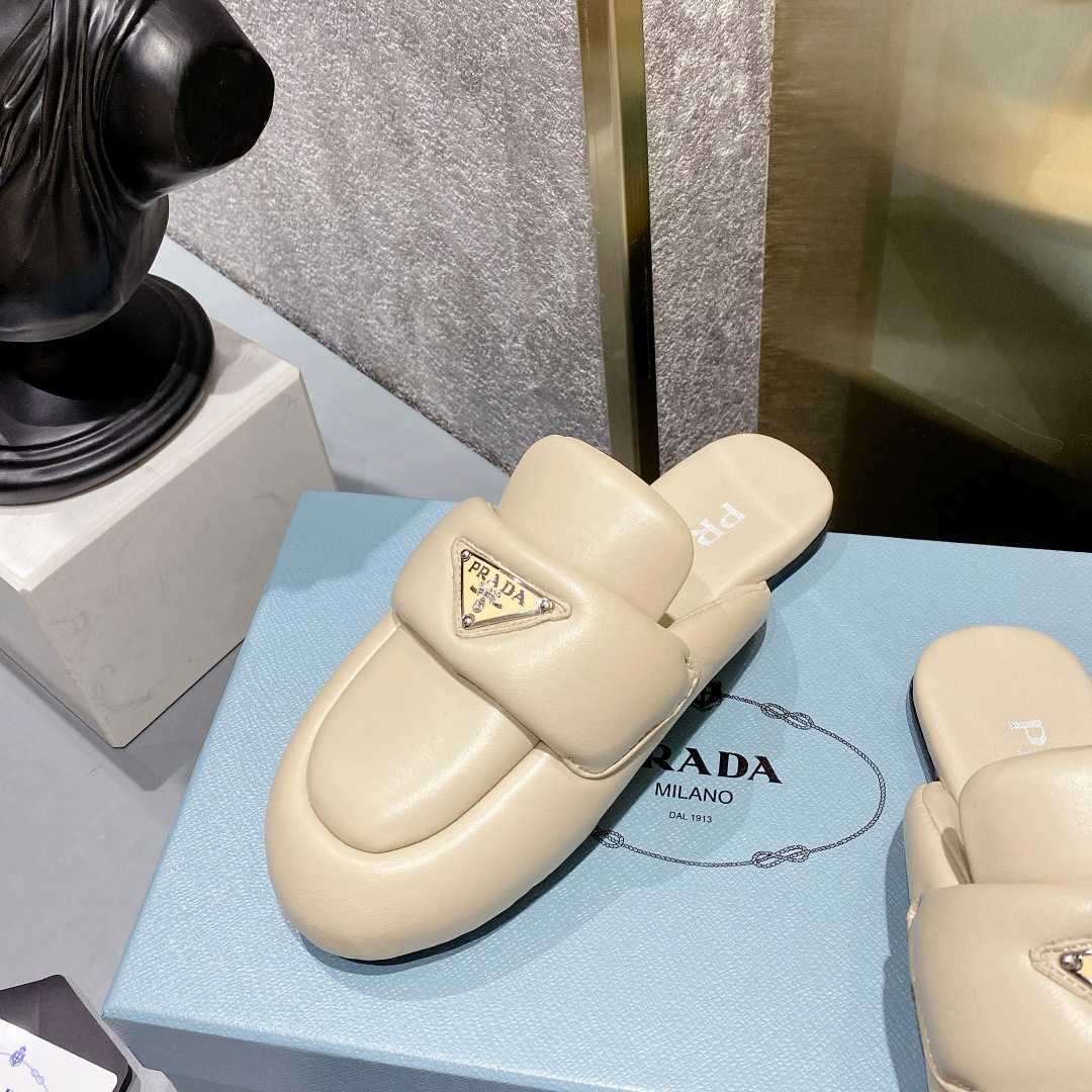 Prada Soft Padded Nappa Leather Sabots - DopestKickz