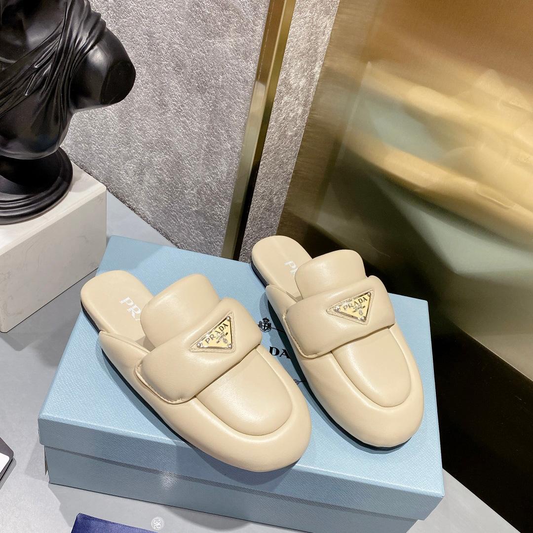 Prada Soft Padded Nappa Leather Sabots - DopestKickz