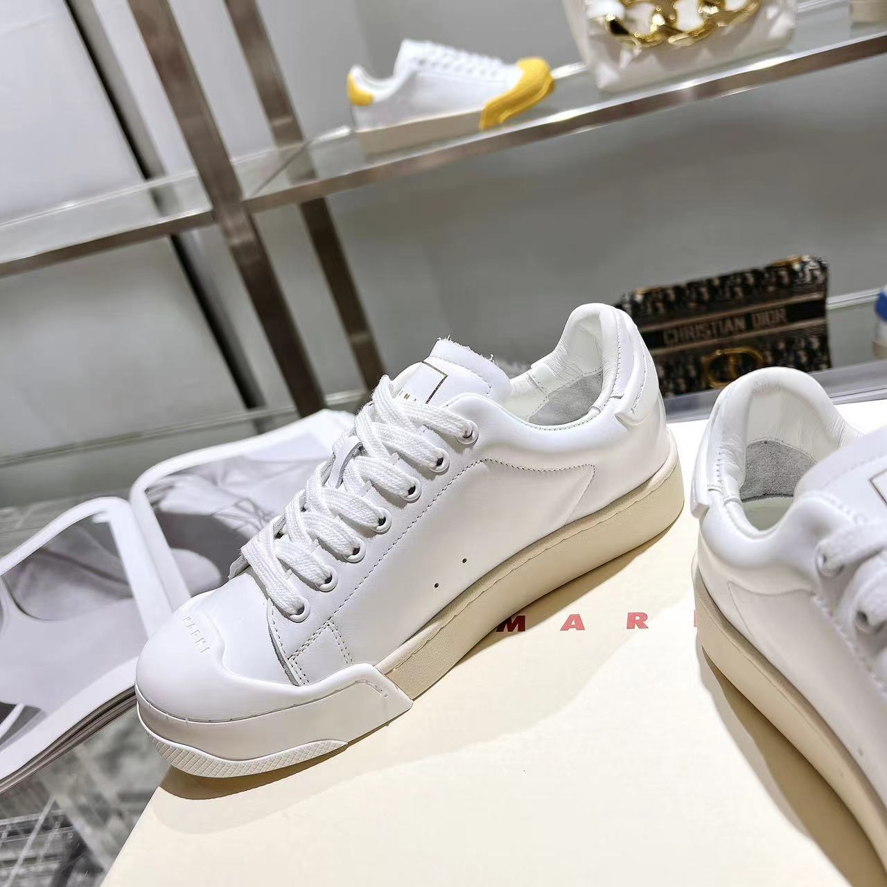 Marni Dada Bumper Sneaker In White Leather - DopestKickz