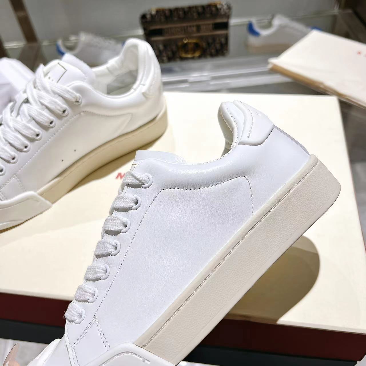Marni Dada Bumper Sneaker In White Leather - DopestKickz