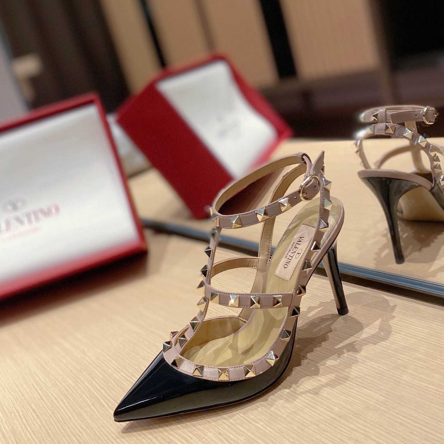 Valenti Patent Rockstud Caged Pump   100mm - DopestKickz