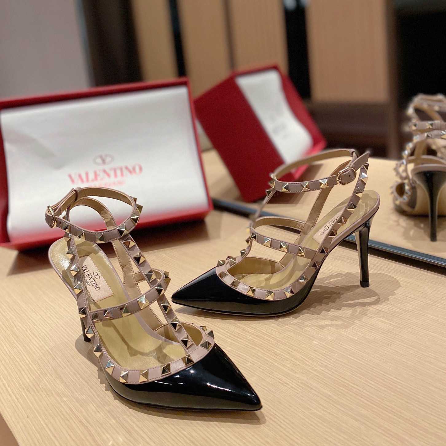 Valenti Patent Rockstud Caged Pump   100mm - DopestKickz