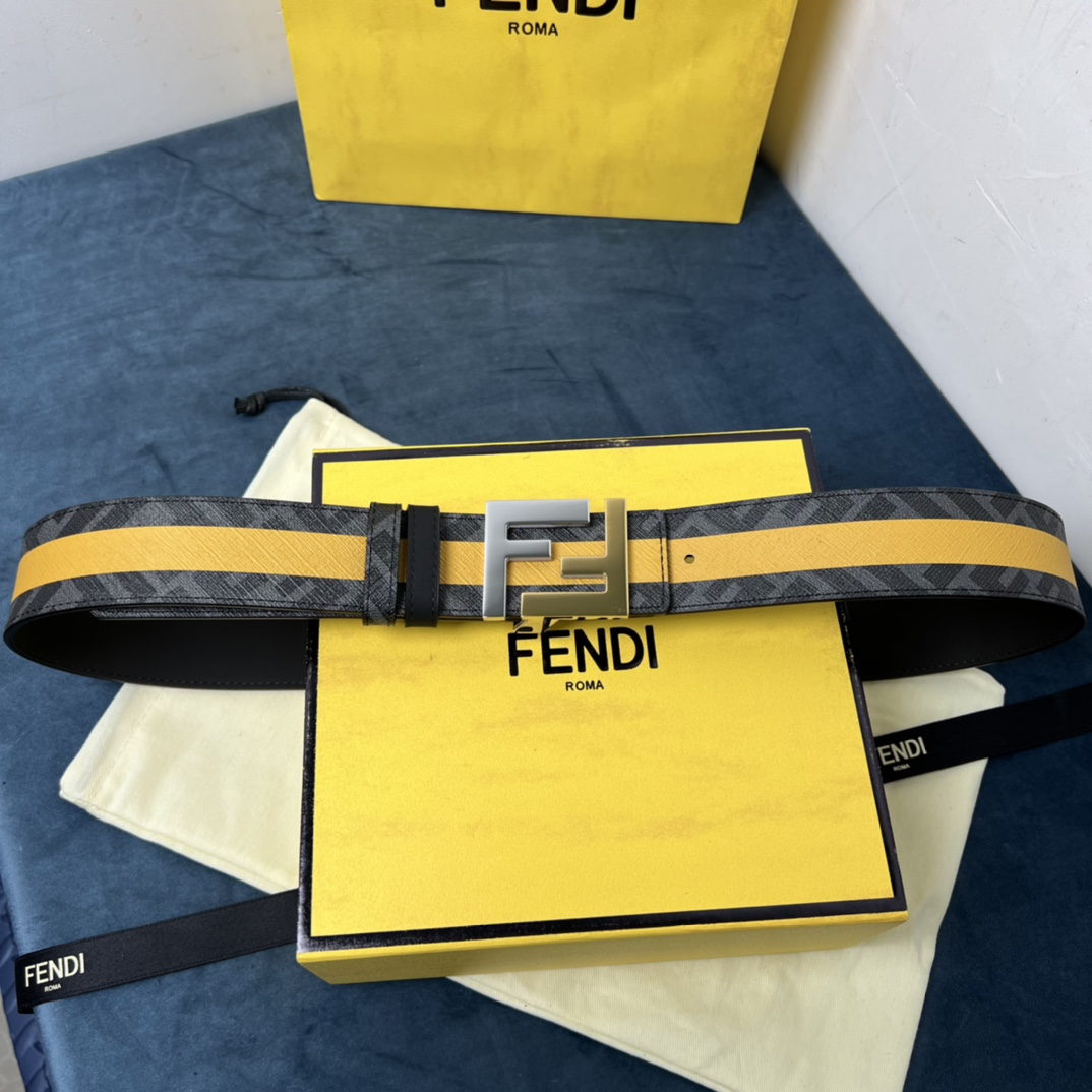 Fendi Reversible Black Leather Belt  - DopestKickz
