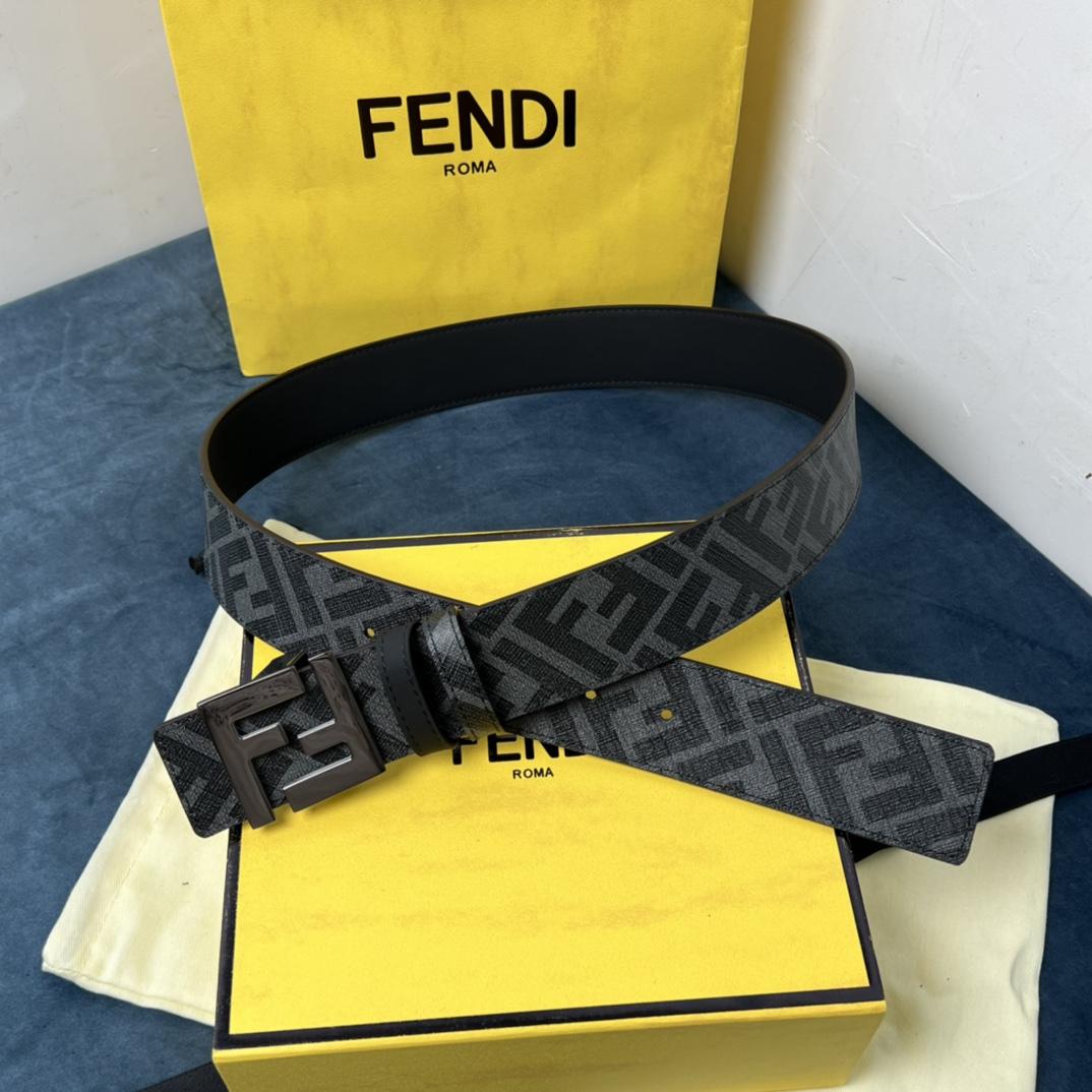 Fendi Reversible Black Leather Belt  - DopestKickz