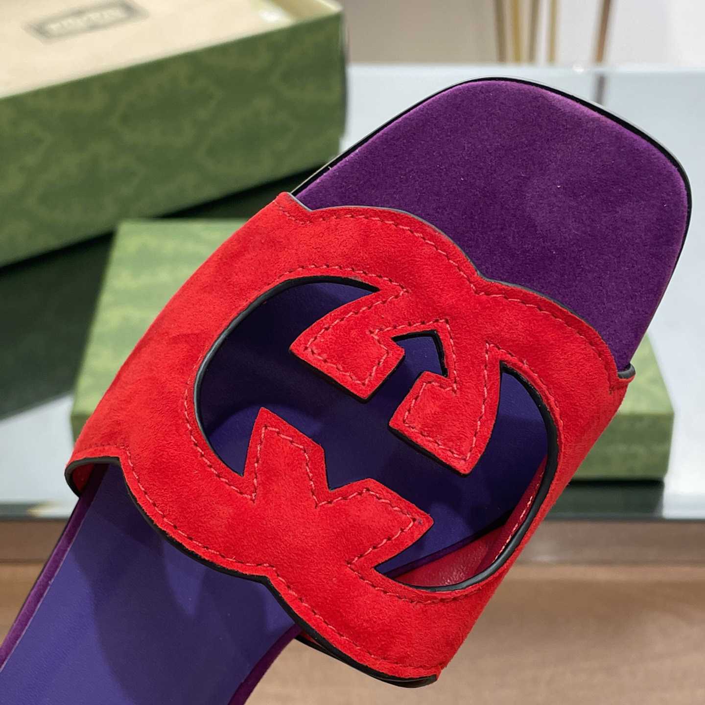 Gucci Women's Interlocking G Cut-out Slide Sandal - DopestKickz