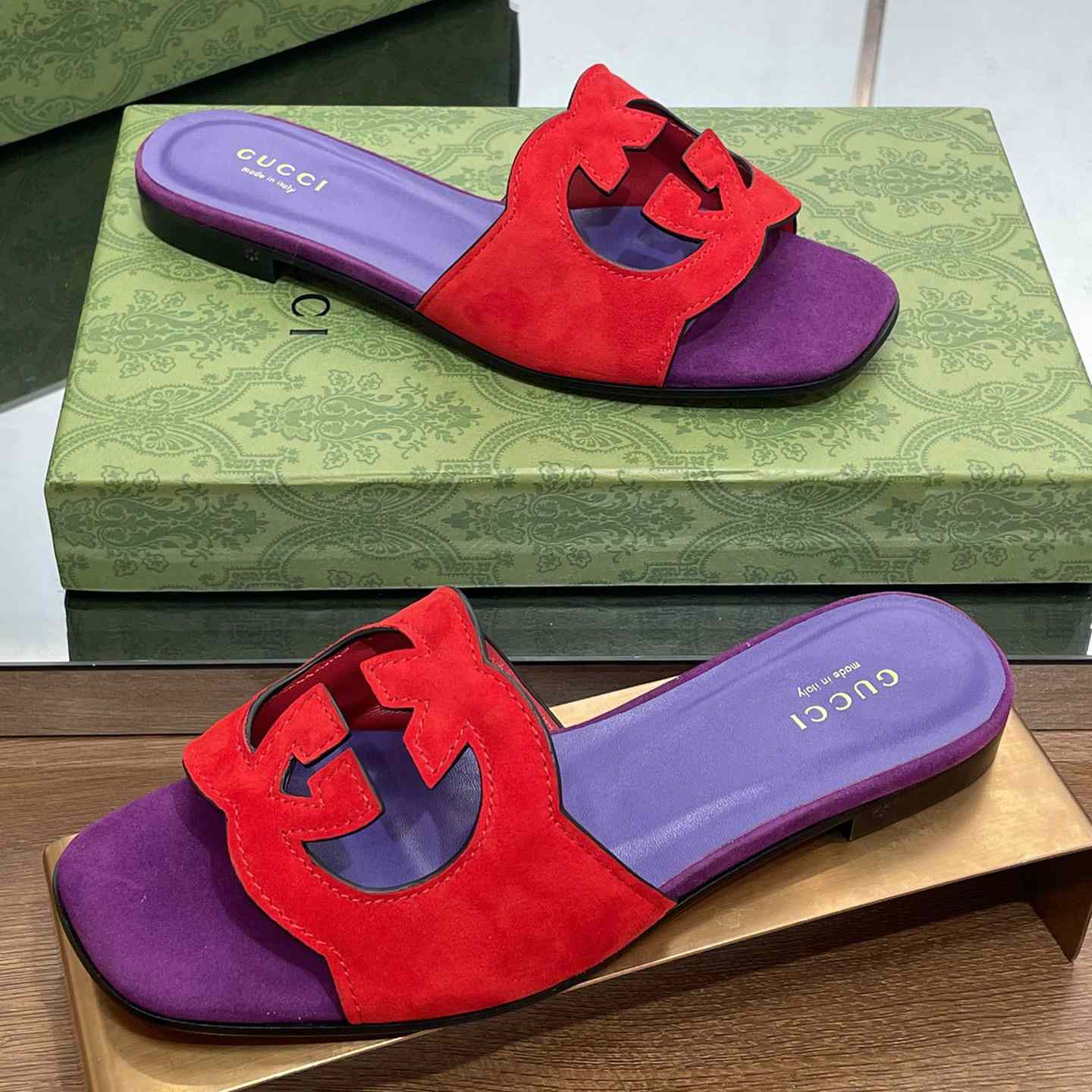 Gucci Women's Interlocking G Cut-out Slide Sandal - DopestKickz