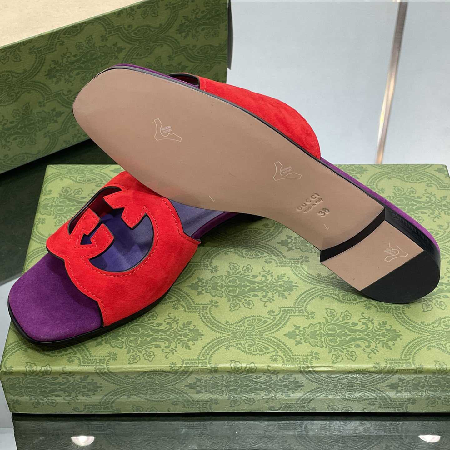 Gucci Women's Interlocking G Cut-out Slide Sandal - DopestKickz