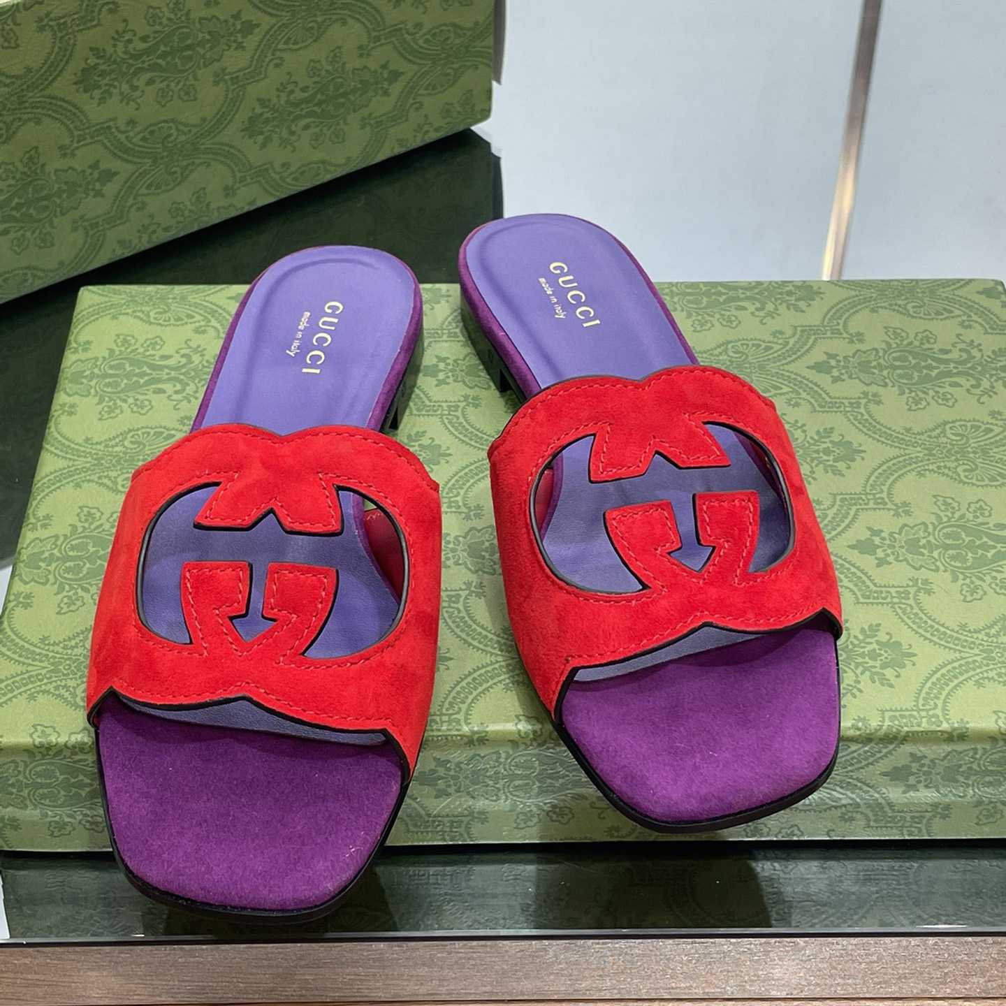 Gucci Women's Interlocking G Cut-out Slide Sandal - DopestKickz