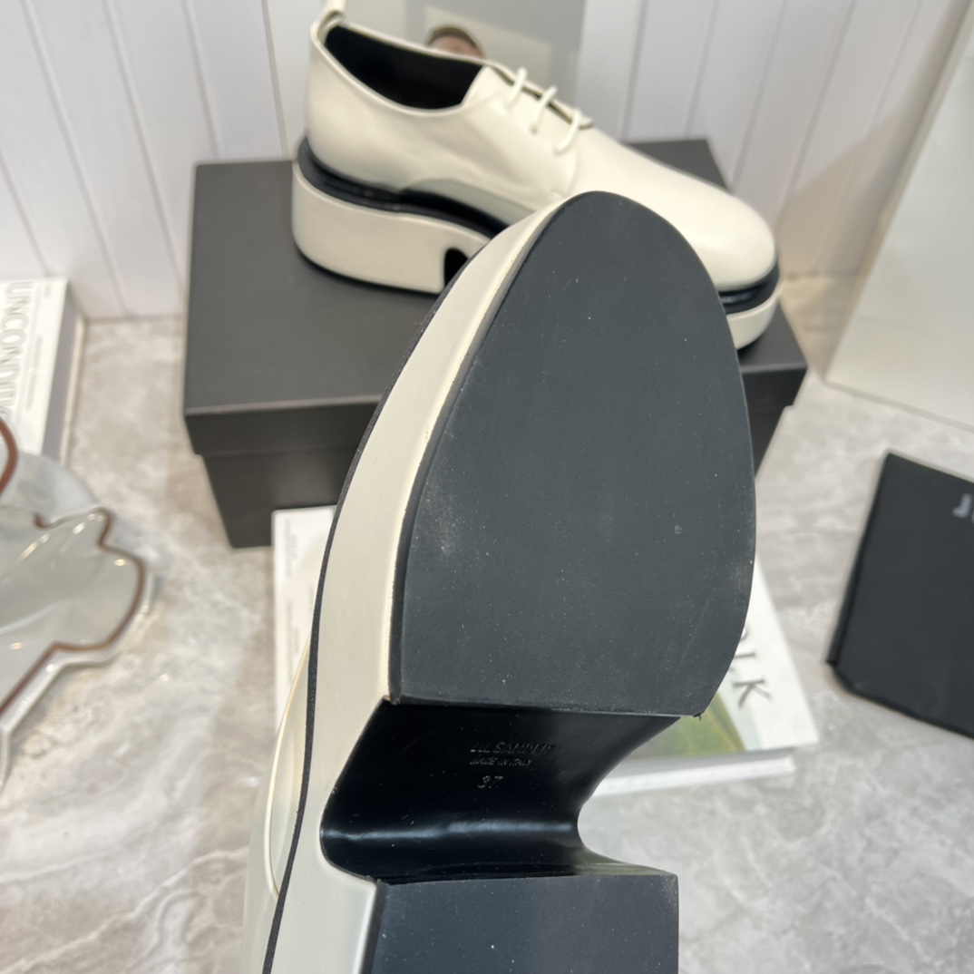 JIl Sander White Wedge Lace-Ups - DopestKickz