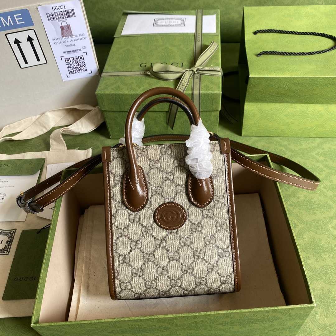 Gucci Mini Tote Bag With Interlocking G(16*20*7cm) - DopestKickz