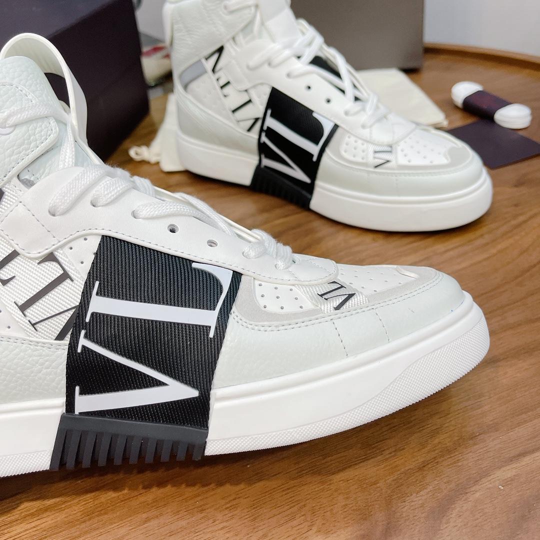 Valenti Mid-top Calfskin VL7N Sneaker With Bands - DopestKickz