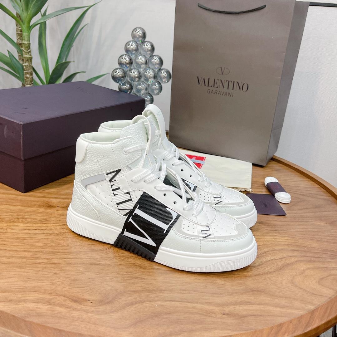 Valenti Mid-top Calfskin VL7N Sneaker With Bands - DopestKickz