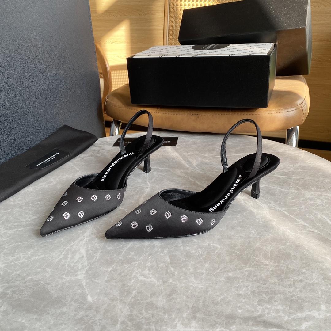 Alexander Wang Delphine 65 Slingback In Crystal Satin - DopestKickz