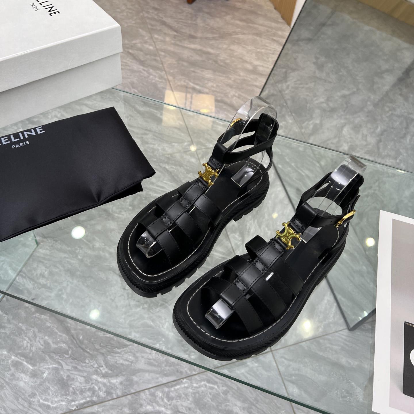 Celine Clea Triomphe Gladiator Chunky Sandal In Vegetable - Tanned Calfskin - DopestKickz